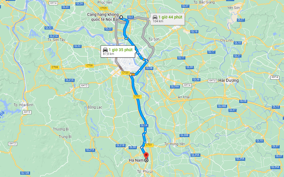 Bảng giá thuê xe taxi sân bay Nội Bài đi Hà Nam giá chỉ từ 710K